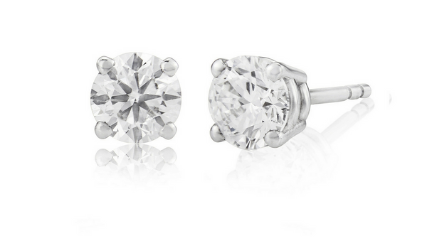 1.00 ct GIA graded D, VS1 round cut diamond studs