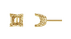18K Yellow Gold Diamond Earring Setting for Princess Cut Studs - Blondell