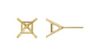 18K Yellow Gold Earring Setting for Princess Cut Diamond Studs - Novak