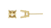 18K Yellow Gold Setting for Briliant Cut Diamond Earrings - Loren