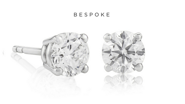 Bespoke Round Cut Diamond Studs 1.20ct 18K White Gold