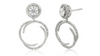 Diamond drop earring jackets with round cut diamond studs