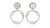 Diamond drop earrings with one brilliant cut diamond earring
