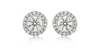 Diamond halo earring jackets with 1 carat solitaire diamond earrings