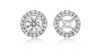 Diamond halo earring jackets with one round cut diamond stud