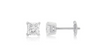 Princess cut diamond earrings 0.50 carat GIA graded D, VS1 with guardian backs