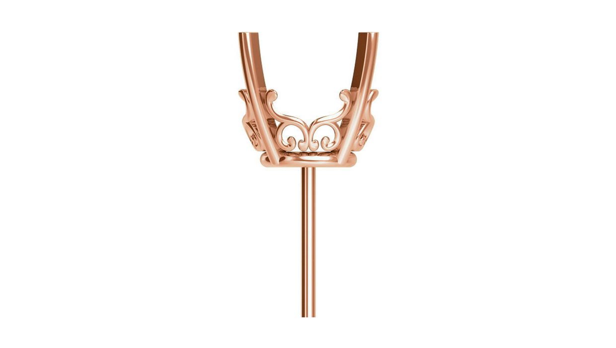 Rose Gold Diamond Earring Setting for Brilliant Cut Studs