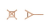 Rose Gold Diamond Earring Setting for Princess Cut Diamond Earrings - Novak