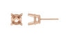 Rose Gold Setting for Round Cut Diamond Earrings - Loren