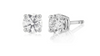 Round solitaire diamond earrings, certified diamonds, 0.80ct