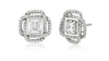 Square diamond earring jackets with 1 carat solitaire diamond earrings