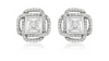 Square diamond earring jackets with princess cut diamond studs
