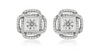 Square diamond earring jackets with round cut diamond studs
