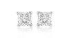 1.00 carat GIA graded D, VVS princess cut diamond earrings