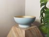Pale duck egg & gold bowl