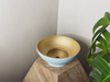 Pale duck egg & gold bowl