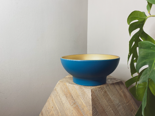 Teal & gold bowl