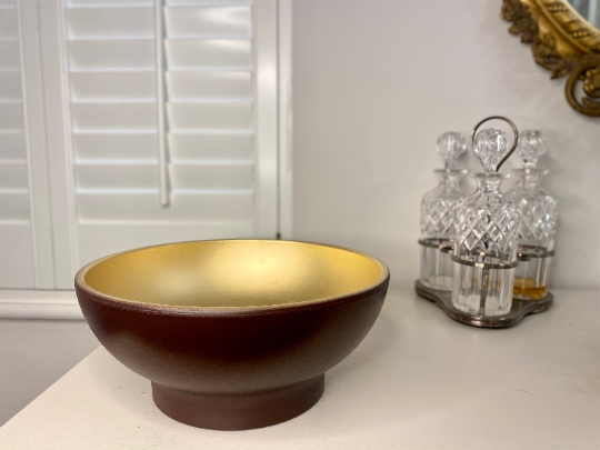 Burgundy & gold bowl