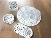 Black and white jesmonite round coasters
