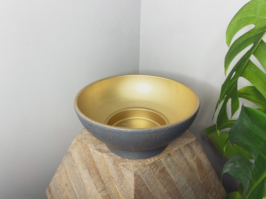 Charcoal bowl - gold marble
