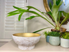 White bowl - gold marble
