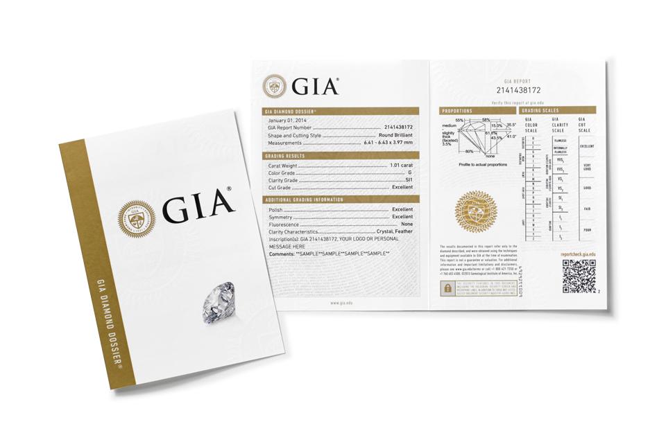 Certified diamond earrings with GIA Diamond Dossier