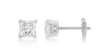 1.00 carat GIA graded D, VVS princess cut diamond earrings, guardian back