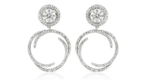 Diamond drop earring jackets with 1 carat solitaire diamond earrings